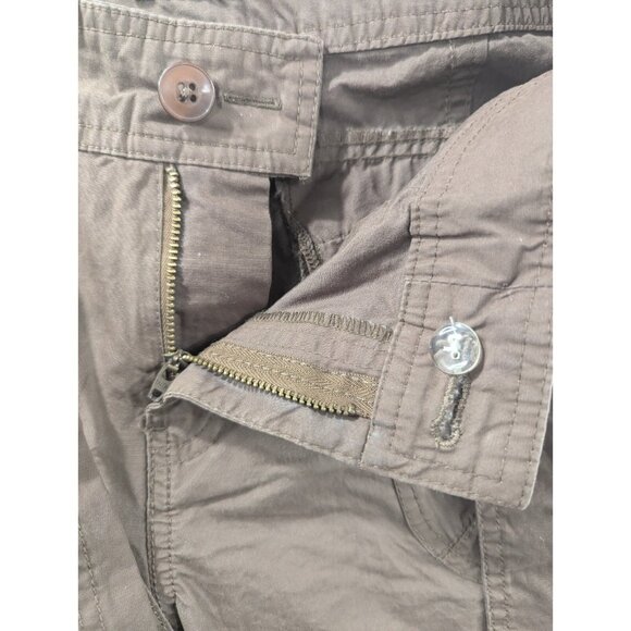 Izod Pants Womens Size 10 Brown Capri Wide Leg Slash Pockets 100% Cotton Boho - Picture 12 of 14